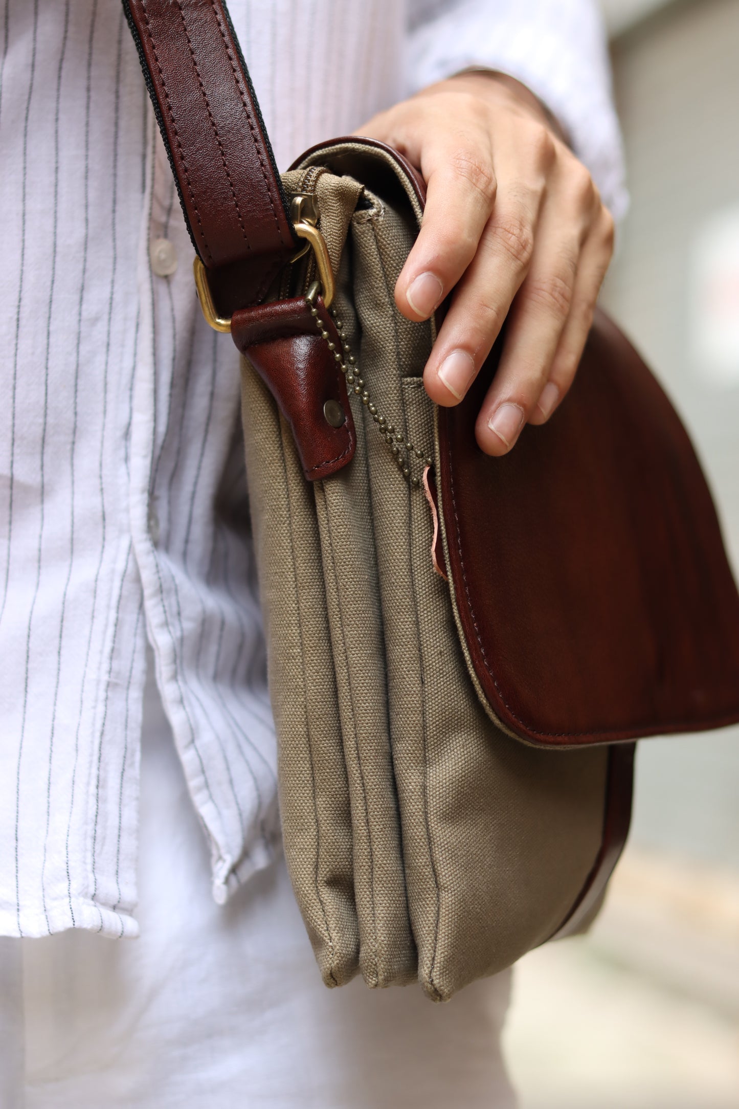 Mini Canvas & Leather Crossbody