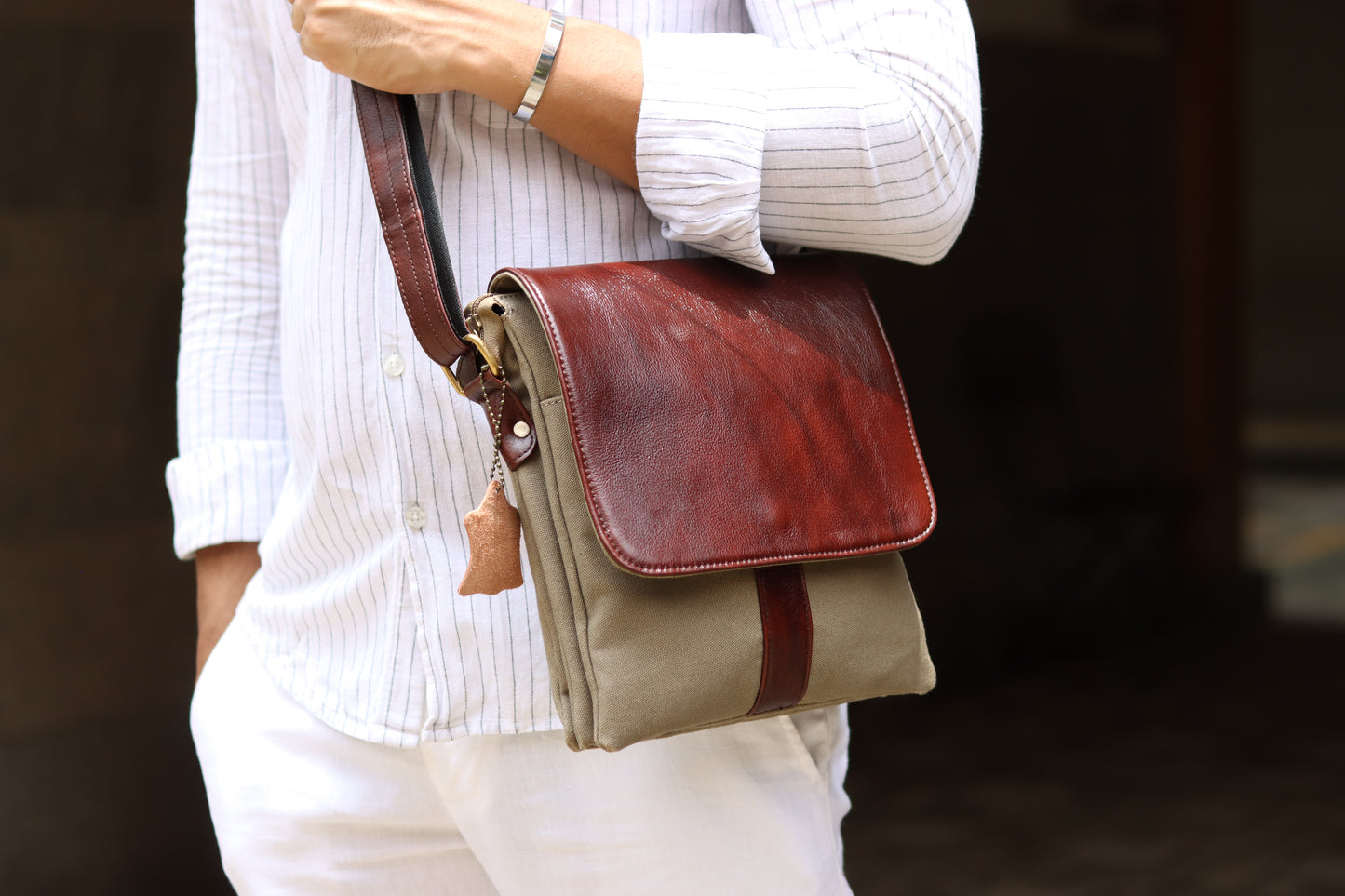 Mini Canvas & Leather Crossbody