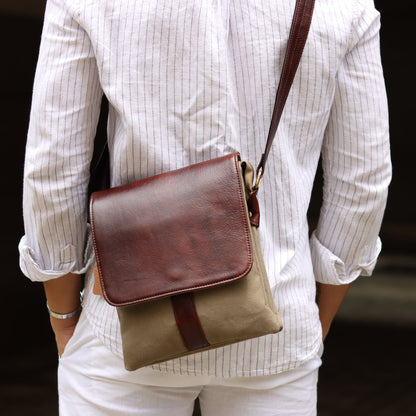 Mini Canvas & Leather Crossbody