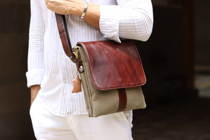 Mini Canvas & Leather Crossbody